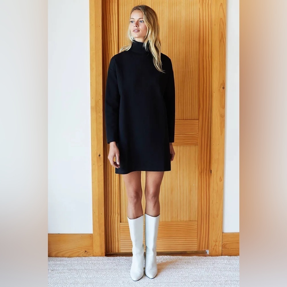 Emerson Fry | EDIE TURTLENECK DRESS - BLACK PONTE, Size S